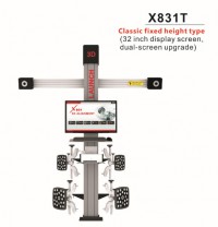 Originale LAUNCH X831T 3D 4-Post Car Alignment Lifts Platform Classic Fixed Height Type 32inch Display Screen Dual-Screen Upgrade