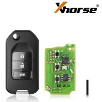 Xhorse XKHO00EN Wire Remote Key Honda Flip 3 Buttons English Version 5pcs/lot