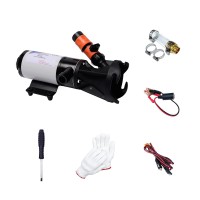 Portable 12V RV Sewage Pump, RV Waste Pump, Quick Release Sewage Pump with Fresh Water Rinse and Crushing Function, for Boat Marine RV Camper