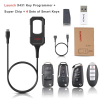 Launch X431 Key Programmer + Super Chip + 4 Sets of Smart Keys