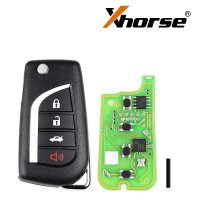 Xhorse XKTO10EN Wire Remote Key Toyota Flip 4 Buttons 5pcs/lot
