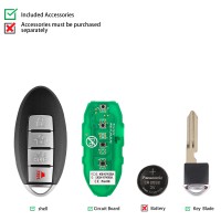 AUTEL IKEYNS004AL Nissan, 4 Buttons Smart Universal Key 5pcs/lot