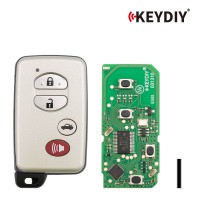 KEYDIY KD TDB03-4(Silver Gray) for Toyota Universal Smart Remote Key 3+1 Buttons With Grey Key Shell 5pcs/Lot