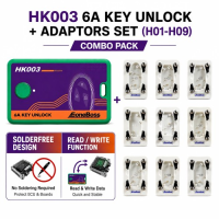 Eoneboss HK003 6A Full Unlock Key Matching Tool Plus EONEBOSS 6A Solderfree Read/Write Adapters H‑01 to H‑09 Works with HK003