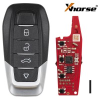 XHORSE XKFEF4EN FA.LL Style Flip Key 4 Buttons Bright Red Second Generation Universal Wired Remote Key