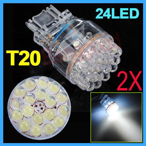 3157 3057 T20 White Car 24 LED Tail Brake Turn Signal Light Bulb Lamp 12V 10pc/lot
