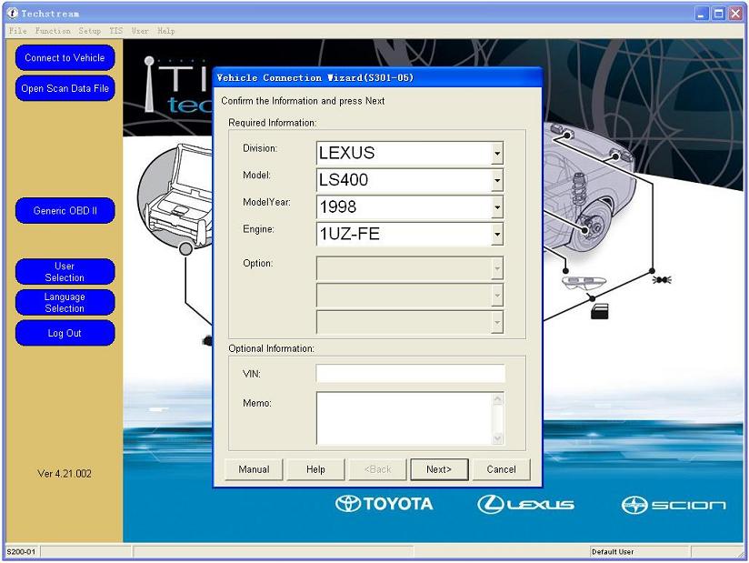 Toyota Diagnostic Cable Software Display - 01