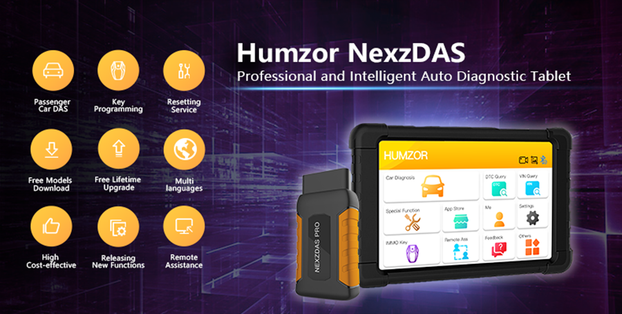 Humzor NexzDAS Pro Scanner per Sistema Completo OBD2 con Tablet da 9.6  Pollici