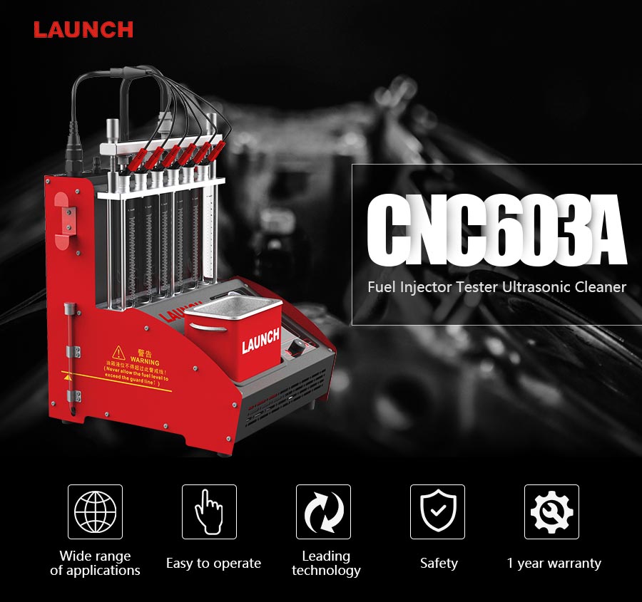 Launch CNC603A Exclusive Ultrasonic Fuel Injector Cleaner Cleaning Machine