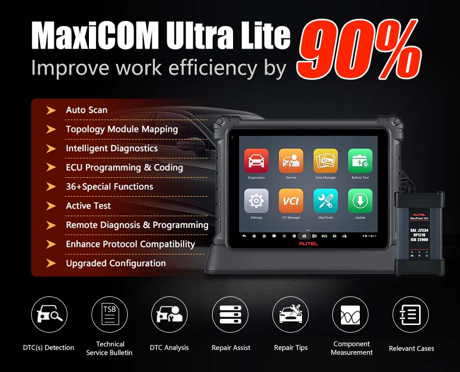 Autel MaxiCOM Ultra Lite Intelligent Diagnostic Scanner