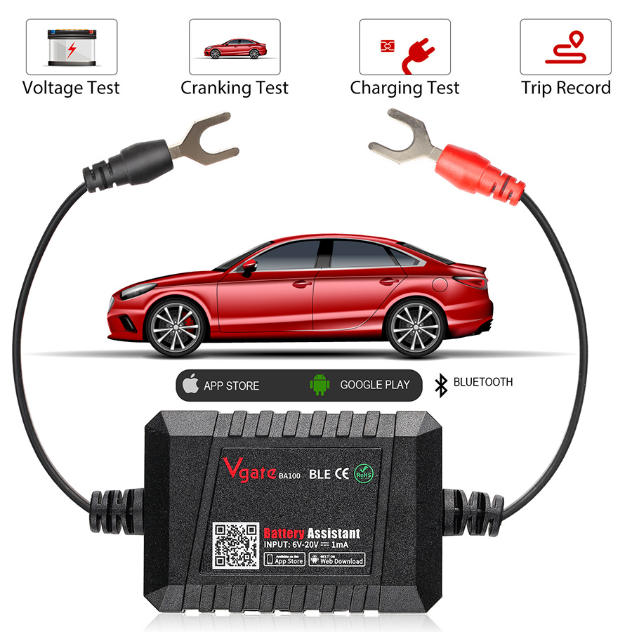 Vgate Battery Assistant Blue Tooth 4.0 Wireless 6~20V Automotive Battery