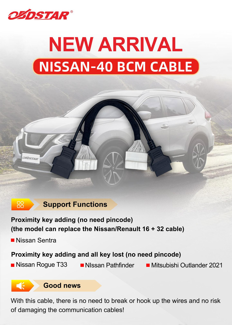 NISSAN-40 BCM Cable No Risk of Damaging the Communication Cables