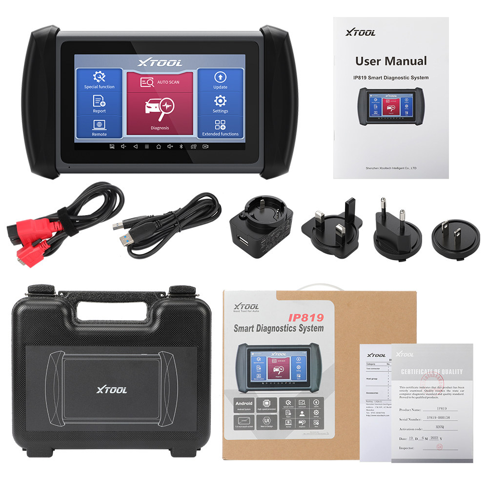 XTOOL InPlus IP819 Automotive Diagnostic Scanner Package