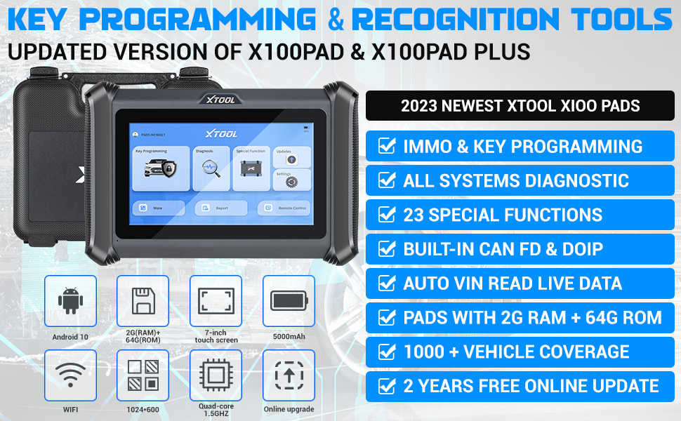 XTOOL X100 PAD S Full System Diagnosis 23+ Service