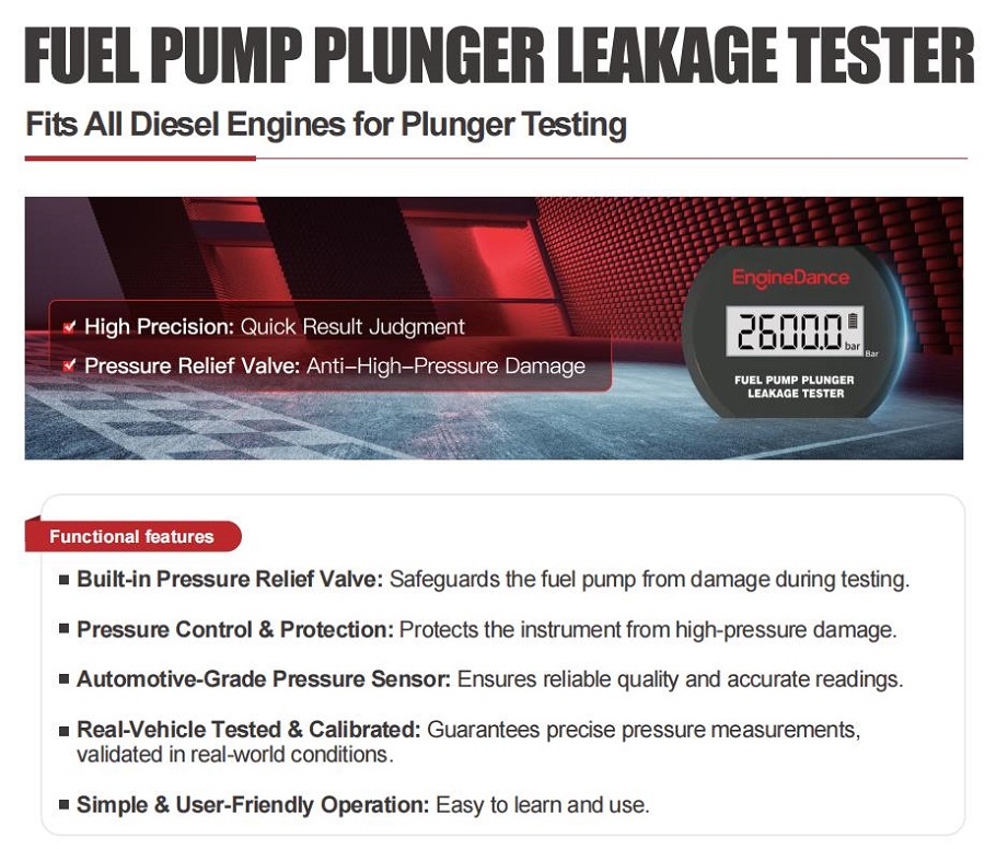 EngineDance Fuel Pump Plunger Leakage Tester-autoobd2