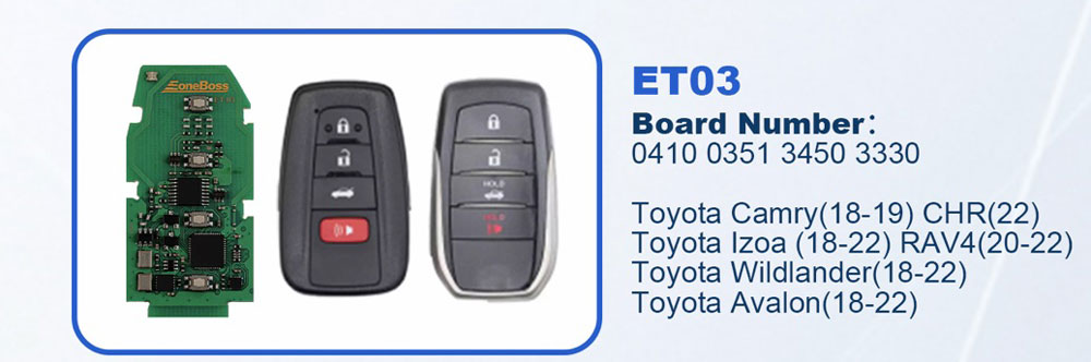 EoneBoss ET-03 Toyota Universal Smart Remote Key PCB-autoobd2