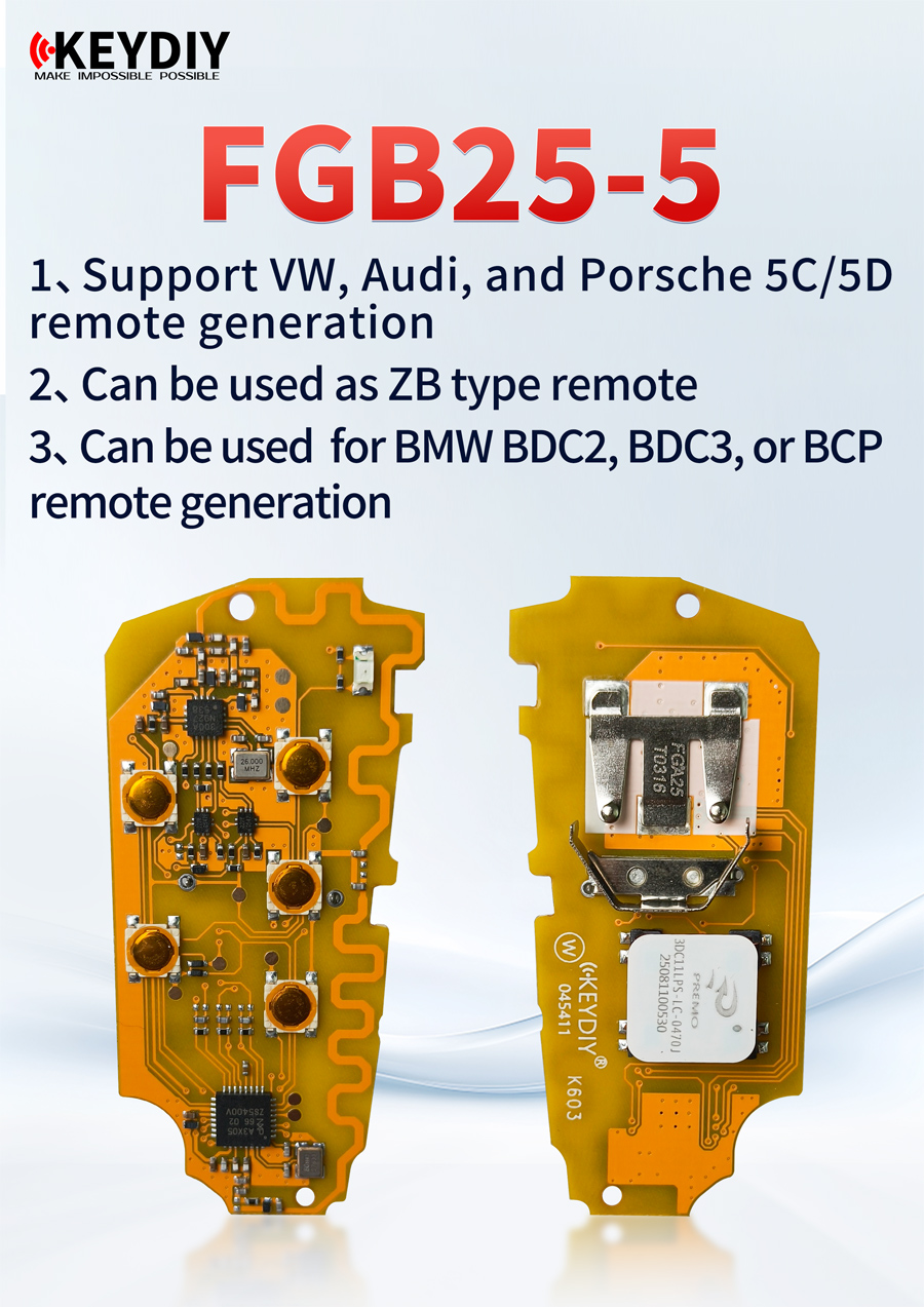 KEYDIY FGB25-5 PCB Board Only Support for VW, for Audi, for Porsche, for BMW, Remote Generation