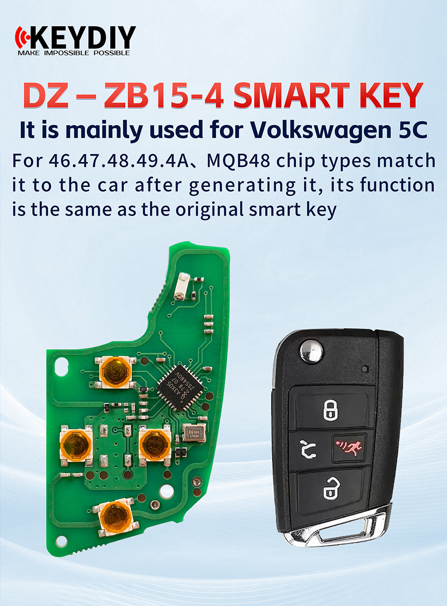 KEYDIY DZ-ZB15-4 Smart Key Board Only Without Shell 4 Buttons for Volkswagen 5C-autoobd2