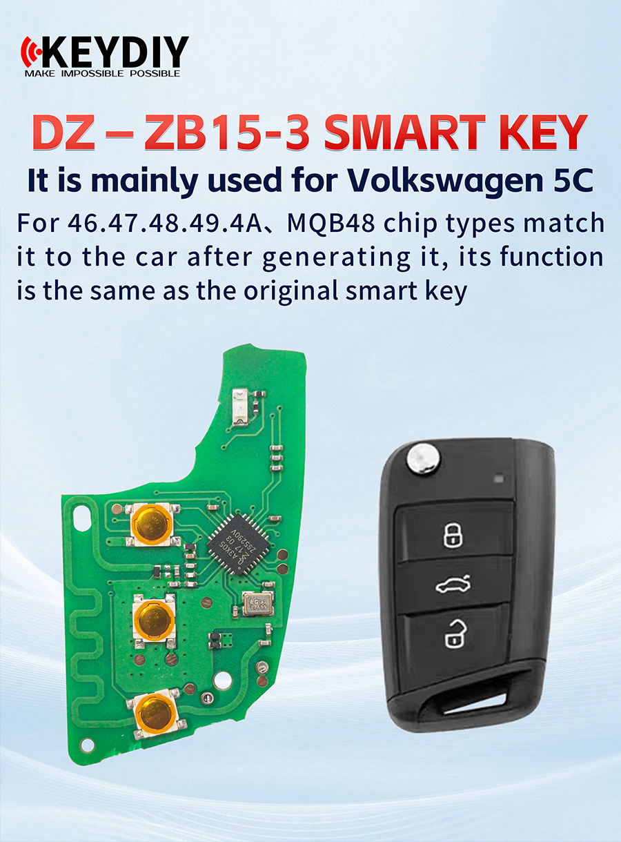 KEYDIY DZ-ZB15-3 Smart Key Board Only Without Shell 3 Buttons for Volkswagen 5C-autoobd2