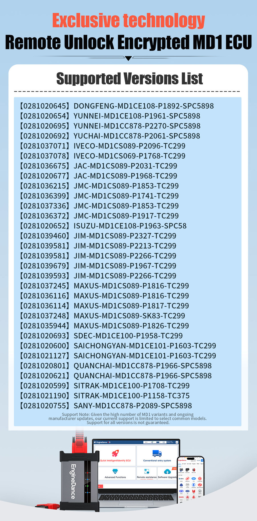 Remotely Unlock Encrypted MD1 ECU for EngineDance X5 Devices-autoobd2