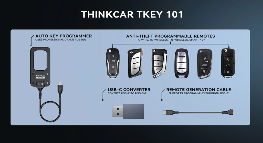 THINKCAR TKEY101 - Universal Car Key Programmer with 6 Remote Keys-autoobd2-7