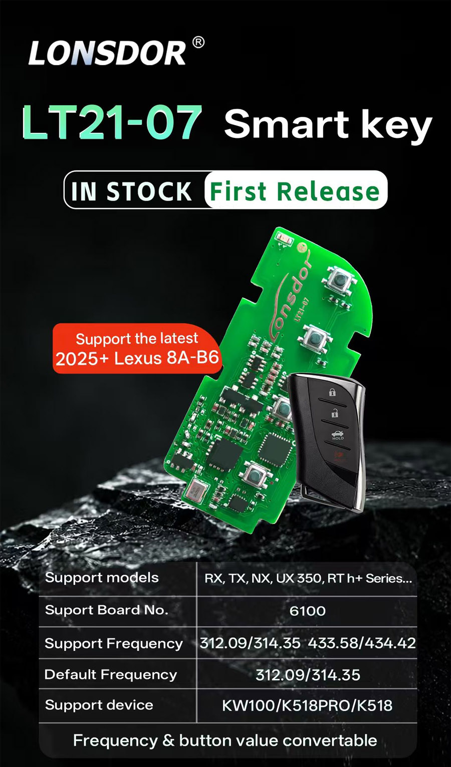 LONSDOR LT21-07 Smart Key Board(Only PCB) 4 Buttons-autoobd2.it